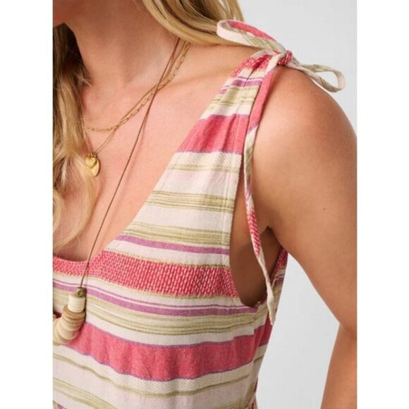 💕FAHERTY💕 Lanai Dress ~ 100% Organic Cotton Sol Stripe XL NWT - Picture 5 of 16